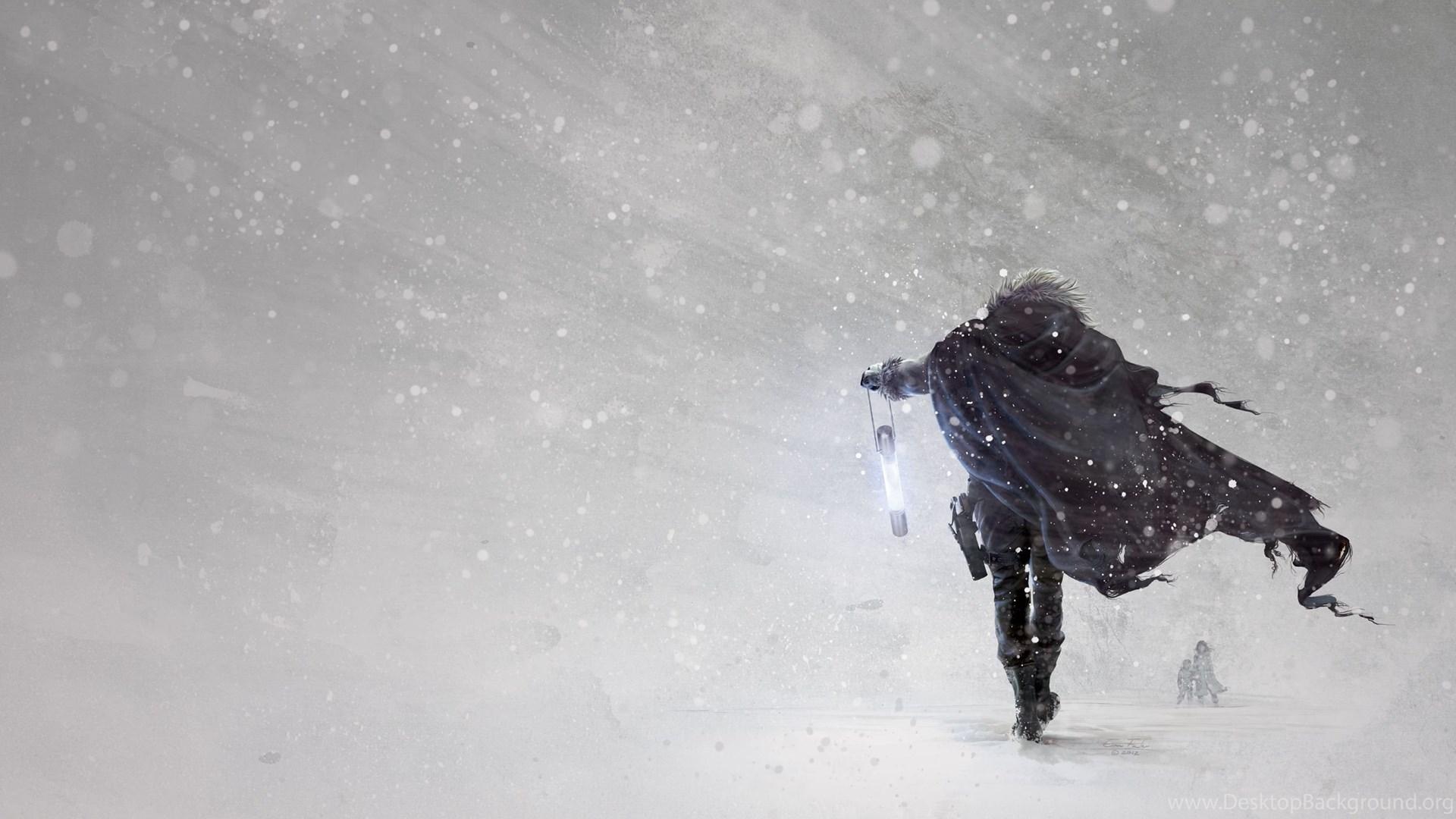1920x1080 Download Wallpaper Art, Art, Snow, Blizzard, Winter, Flashlight. Desktop Background