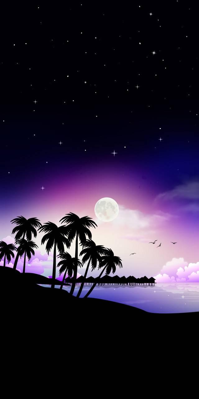 640x1280 Download Beach Moon Wallpaper HD By Marzi2243. Wallpaper