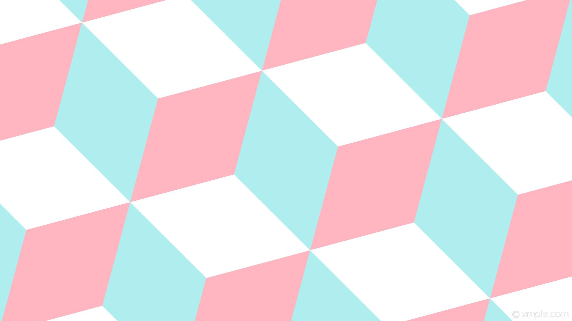 1920x1080 Wallpaper 3D Cubes Blue White Pink Pale Turquoise Light Pink And Blue