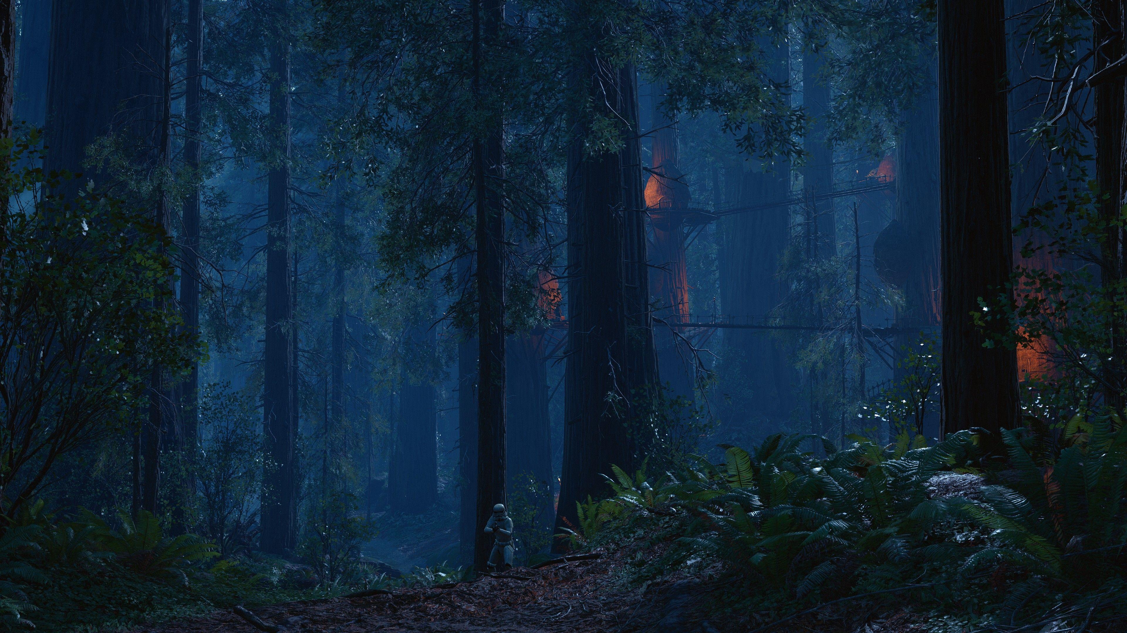 Endor Night Scene - (Star Wars Battlefront 1) - [Live Wallpaper] 4K 