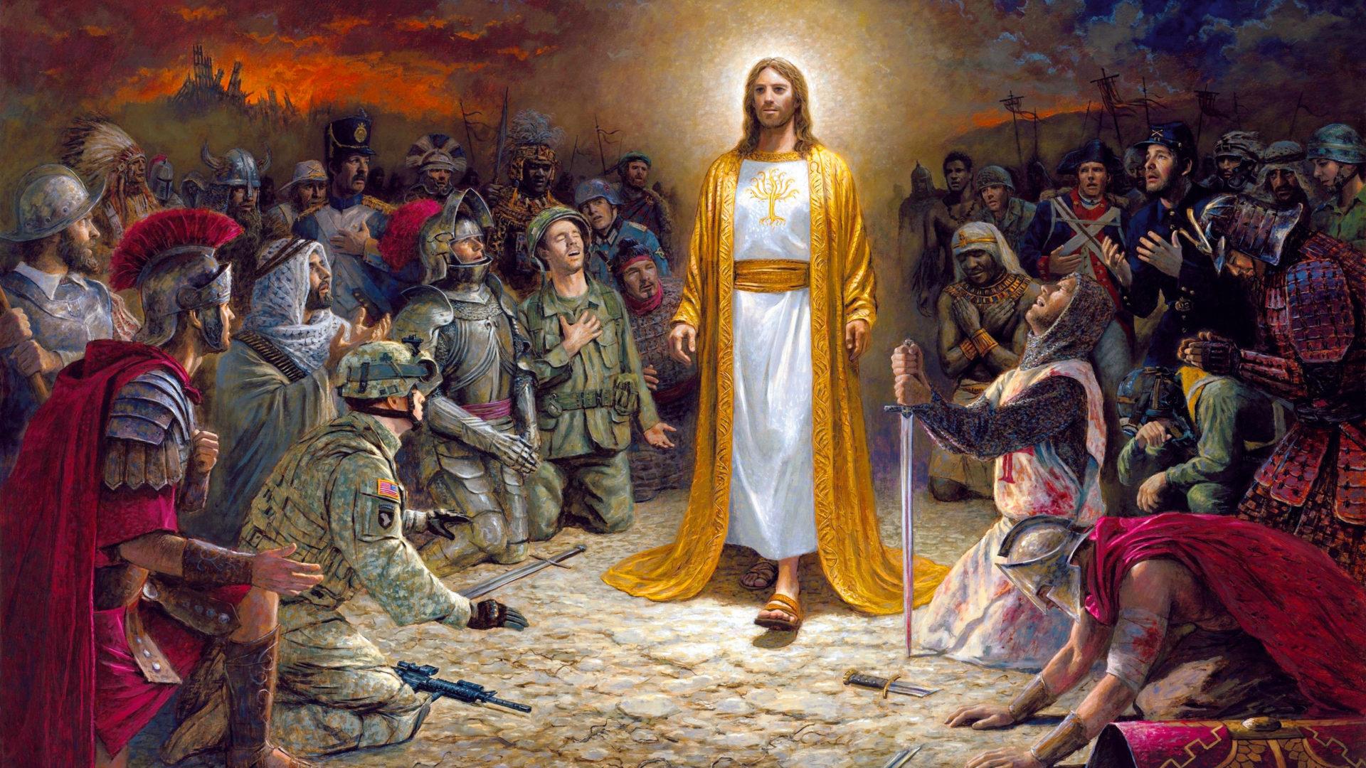 1920x1080 Jesus Christ Soldiers Praying Before The Lord For The Sins Committed 4k Ultra HD Desktop Wallpaper For Computers Laptop Tablet And Mobile Phones 3840x2400 :