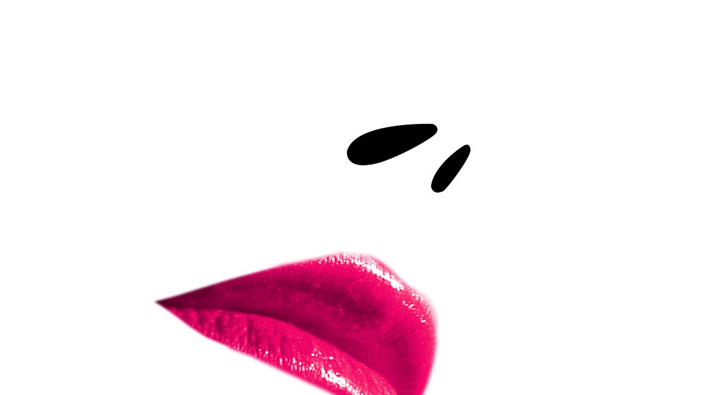 1366x768 wallpaper for desktop, laptop. lips minimal white face pink girl