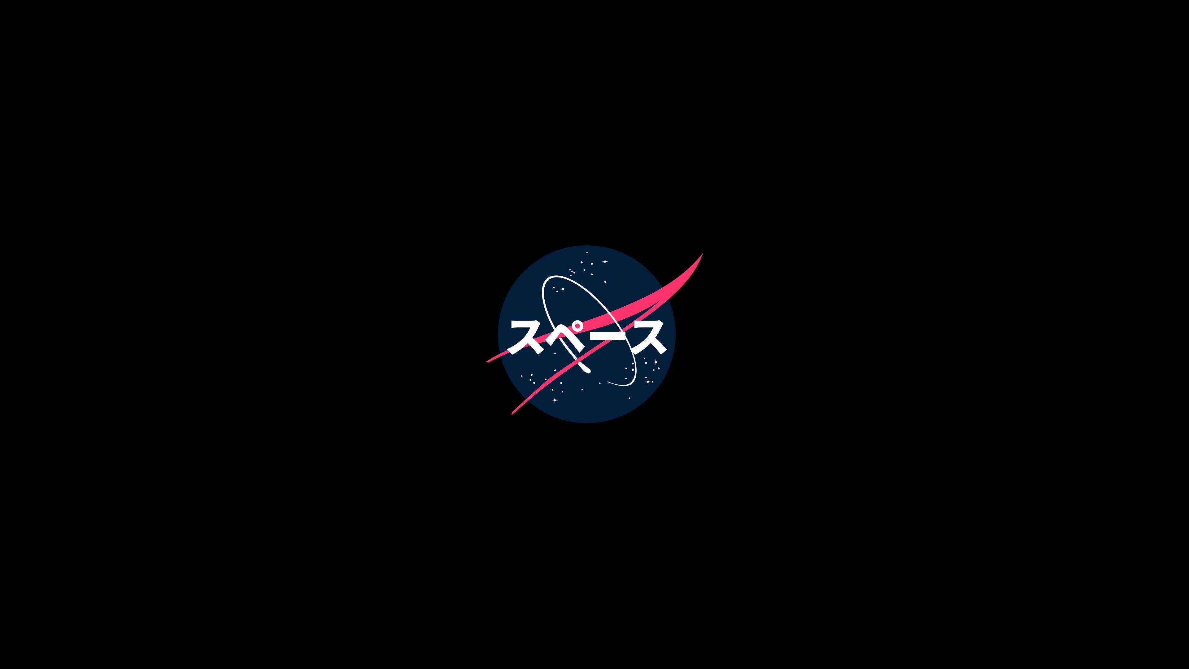 3840x2160 NASA wallpaper, Japanese Art, logo, minimalism, dark. Nasa wallpaper, Desktop wallpaper macbook, Aesthetic desktop wallpaper