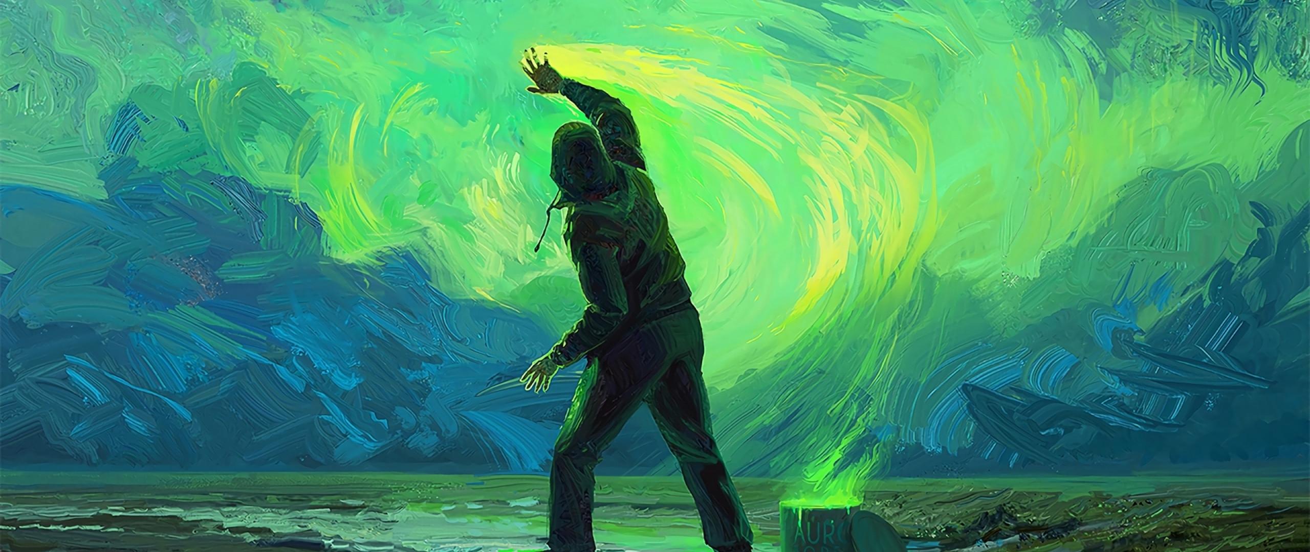 2560x1080 Painting Sky Green Art 2560x1080 Resolution Wallpaper, HD Artist 4K Wallpaper