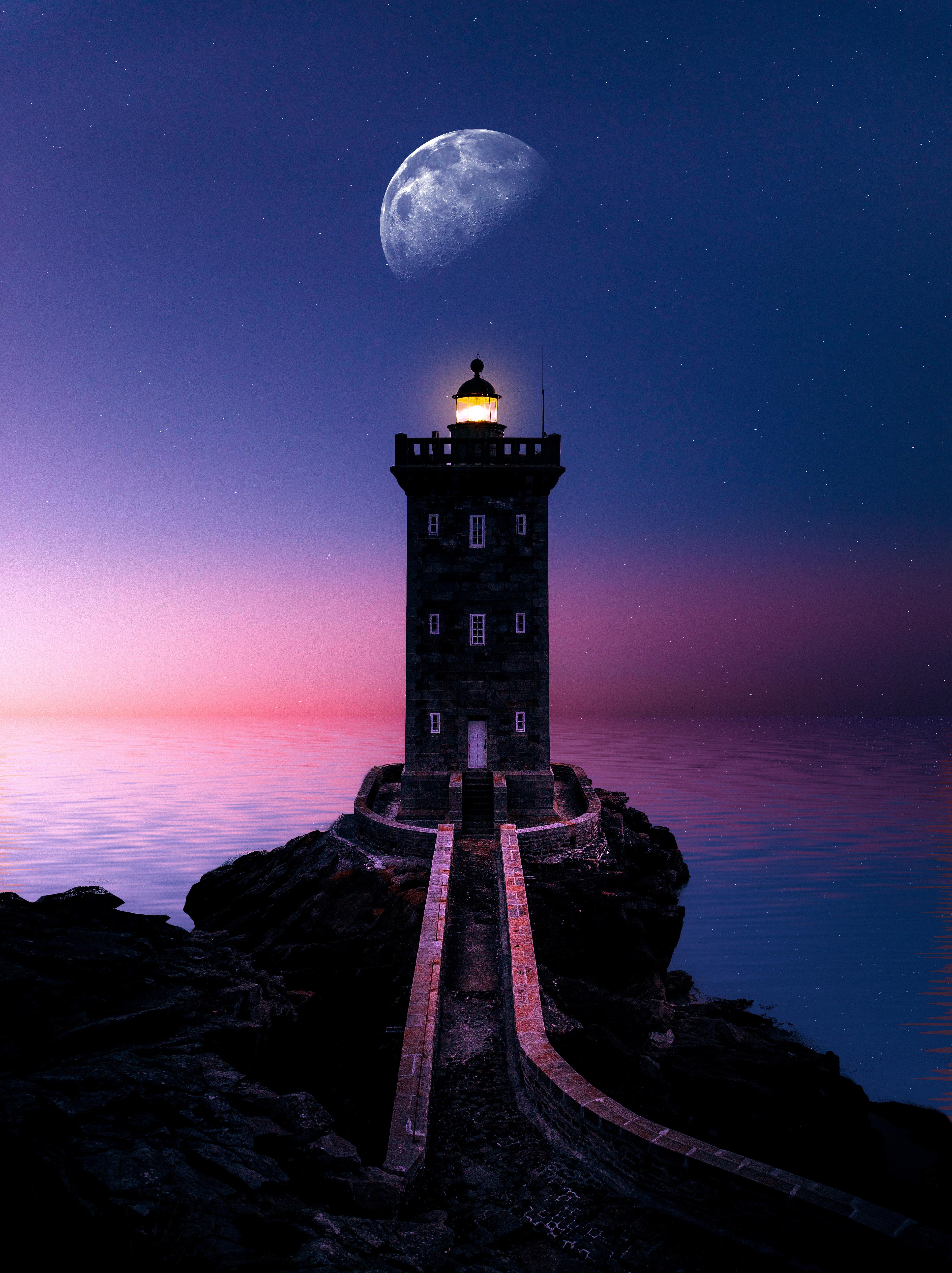 Lighthouse At Night Wallpapers Top Free Lighthouse At Night Backgrounds Wallpaperaccess