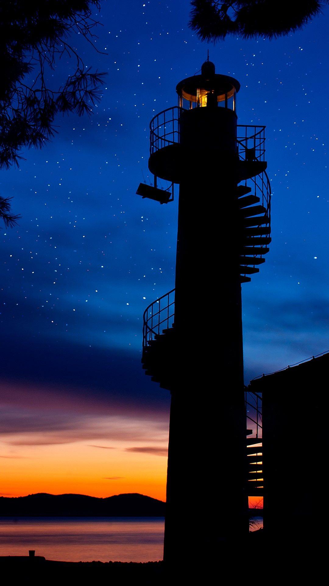 1080x1920 Oštri Rat Lighthouse in Zadar, Croatia. Night sky wallpaper, Phone wallpaper, Aesthetic wallpaper