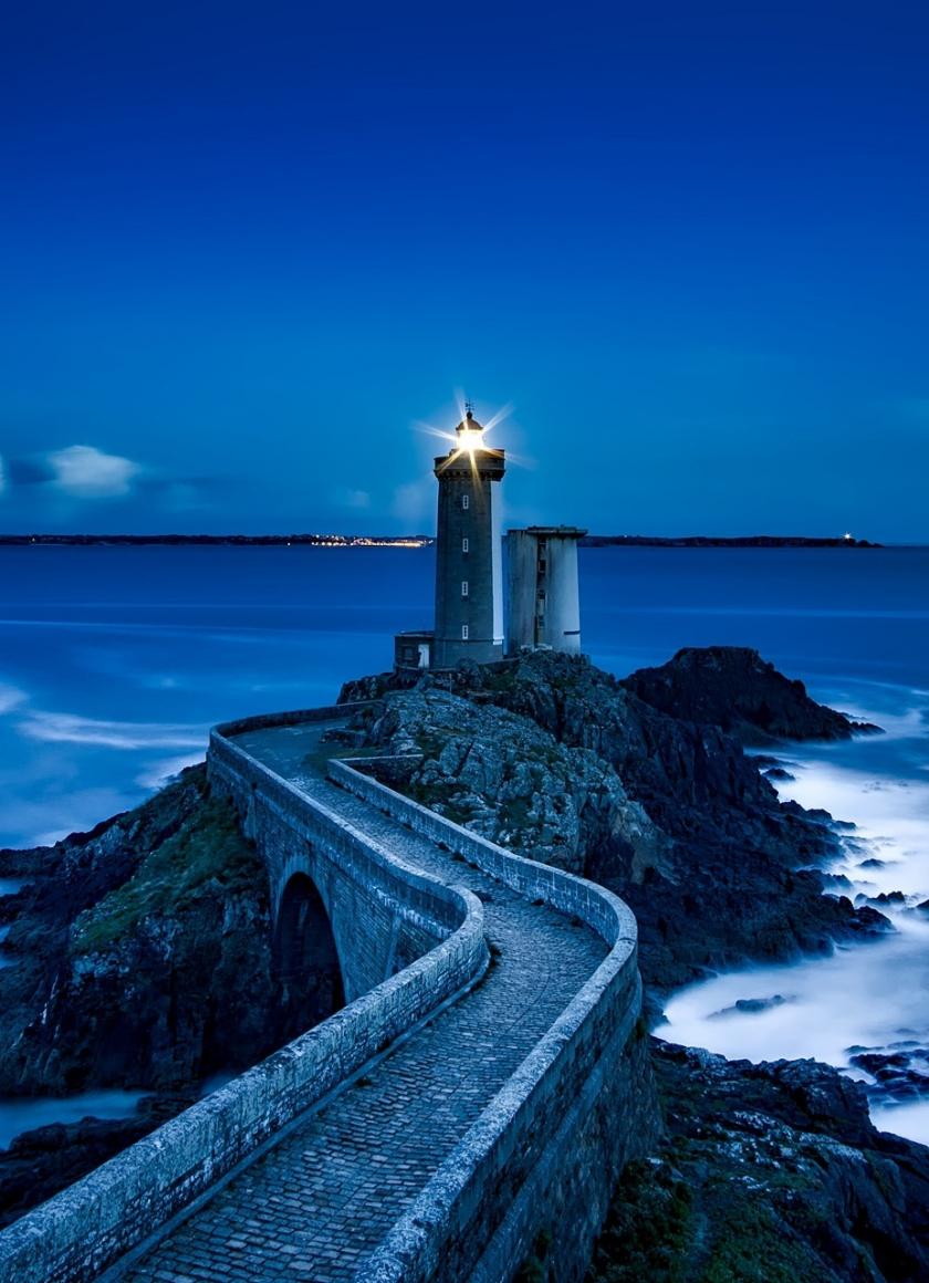 840x1160 Download 840x1160 wallpaper lighthouse, france, landmark, night, coast, sea, iphone iphone 4s, ipod touch, 840x1160 HD image, background, 18927