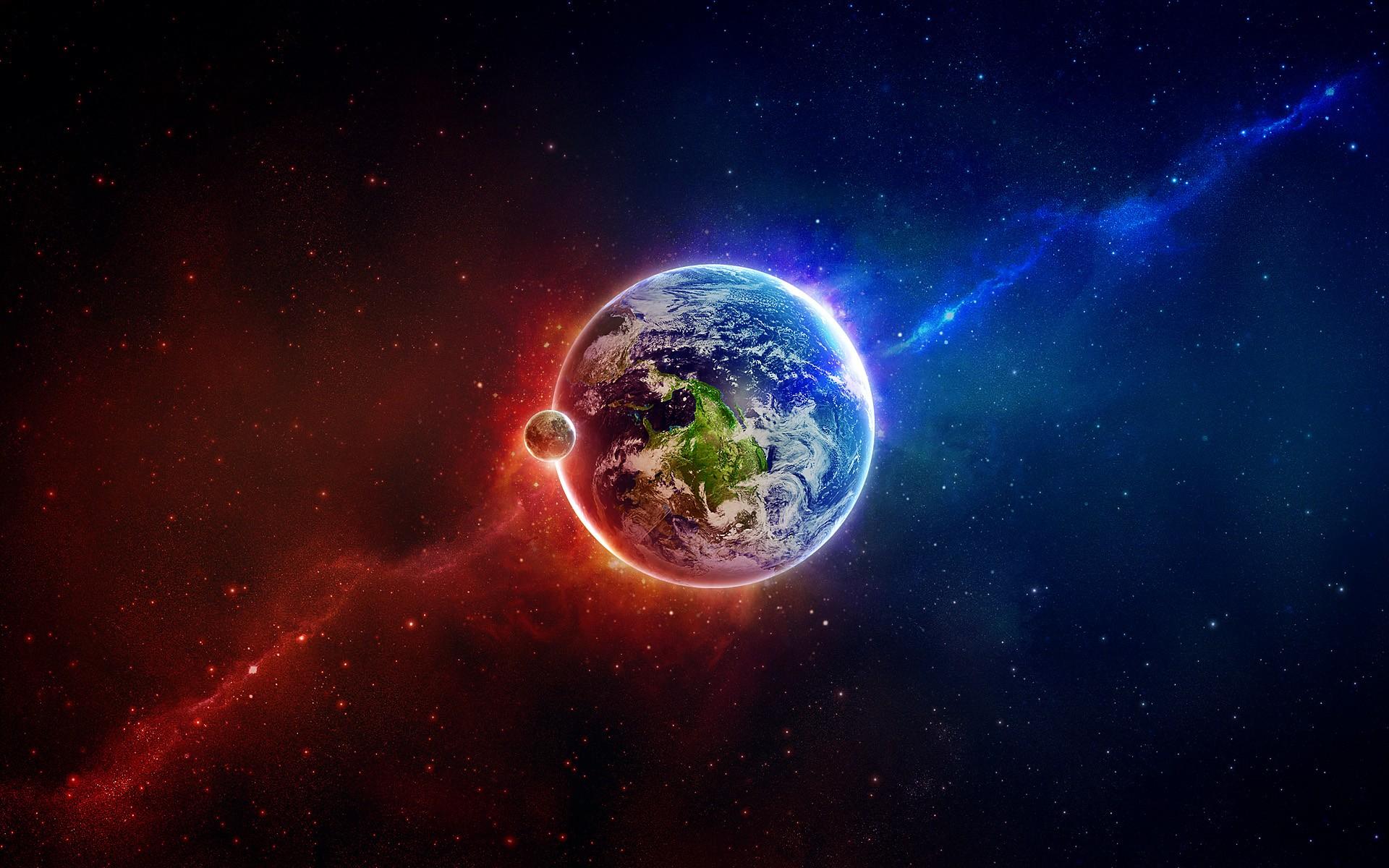 1920x1200 Red And Blue Lightning