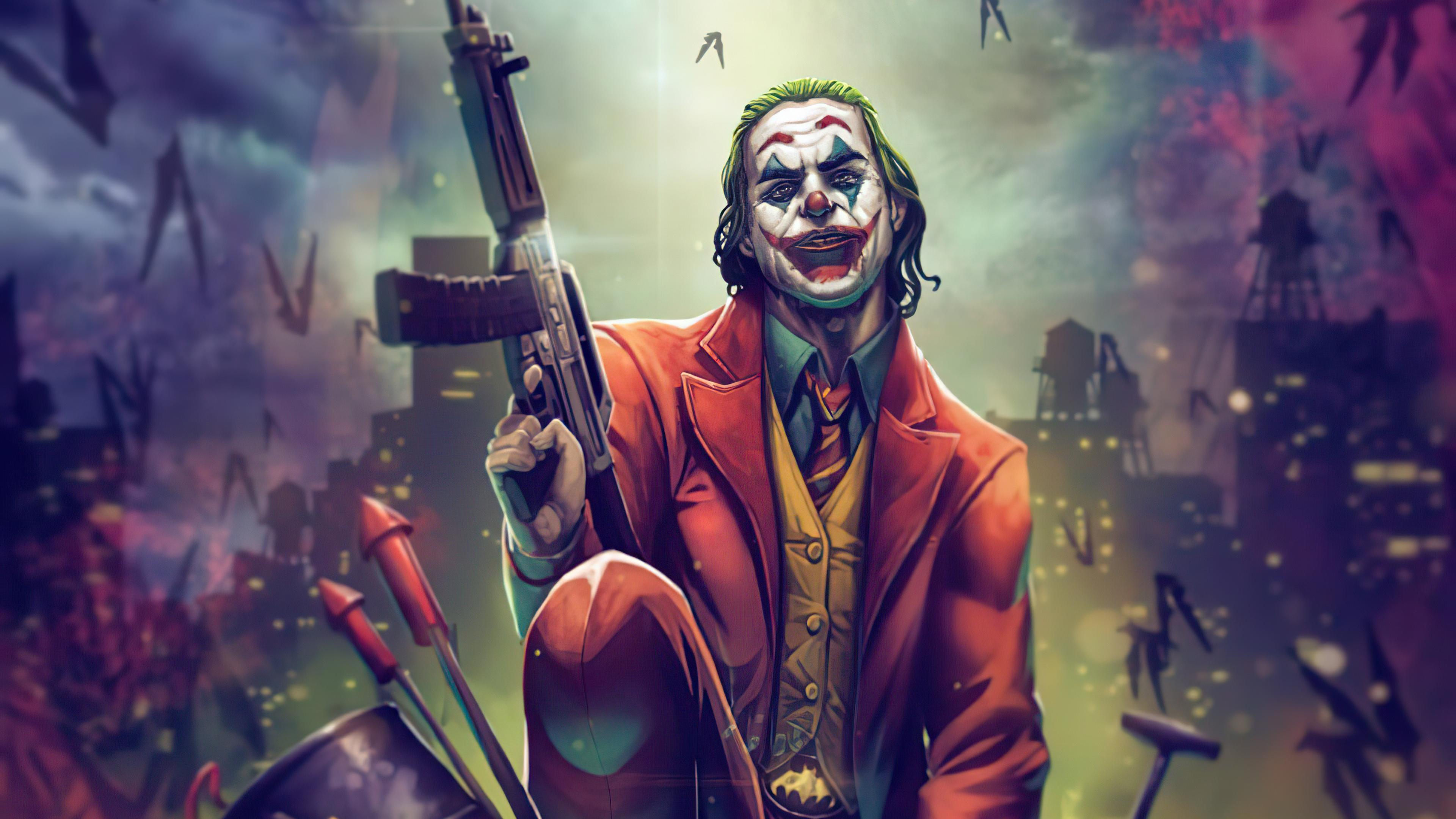3840x2160 Joker With Gun Up 4k, HD Superheroes, 4k Wallpaper, Image, Background, Photo and Picture