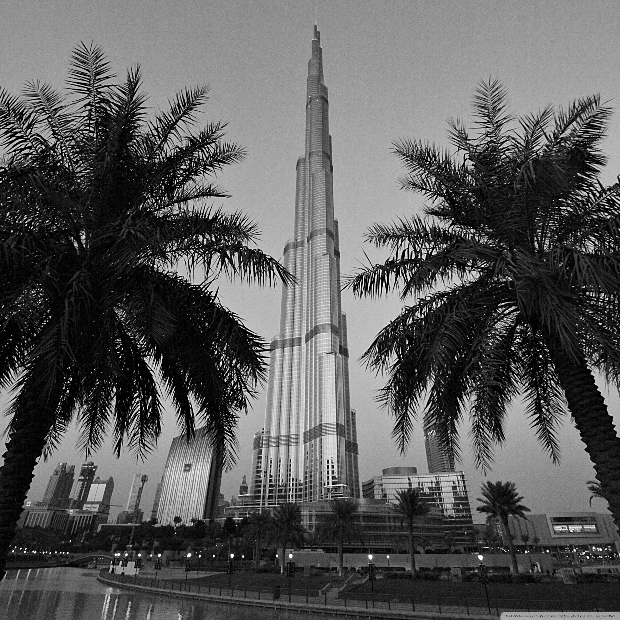 2048x2048 Burj Khalifa Black And White Ultra HD Desktop Background Wallpaper for 4K UHD TV : Widescreen & UltraWide Desktop & Laptop : Tablet