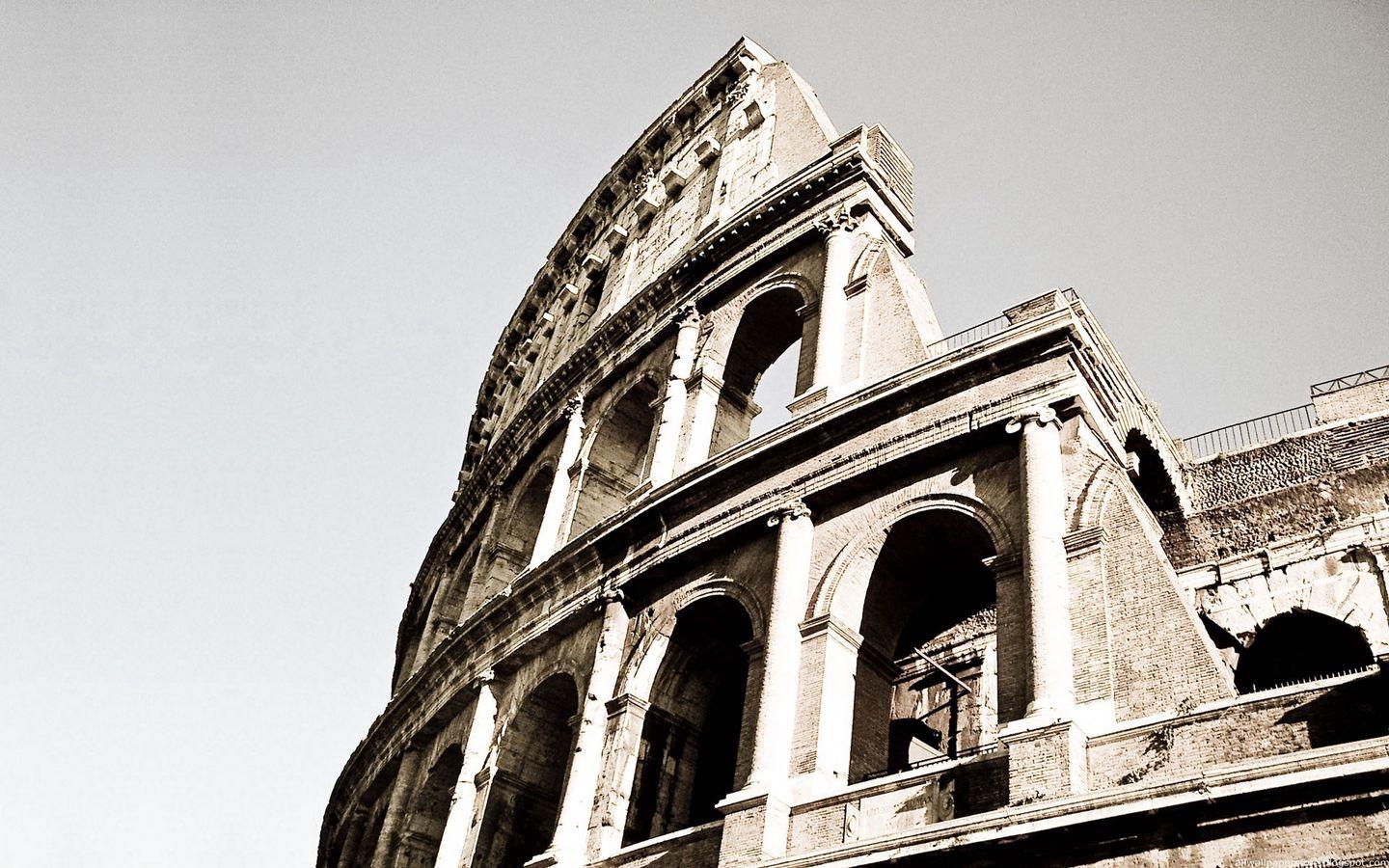 1440x900 Download wallpaper 1440x900 colosseum, rome, italy, black white, old widescreen 16:10 HD background