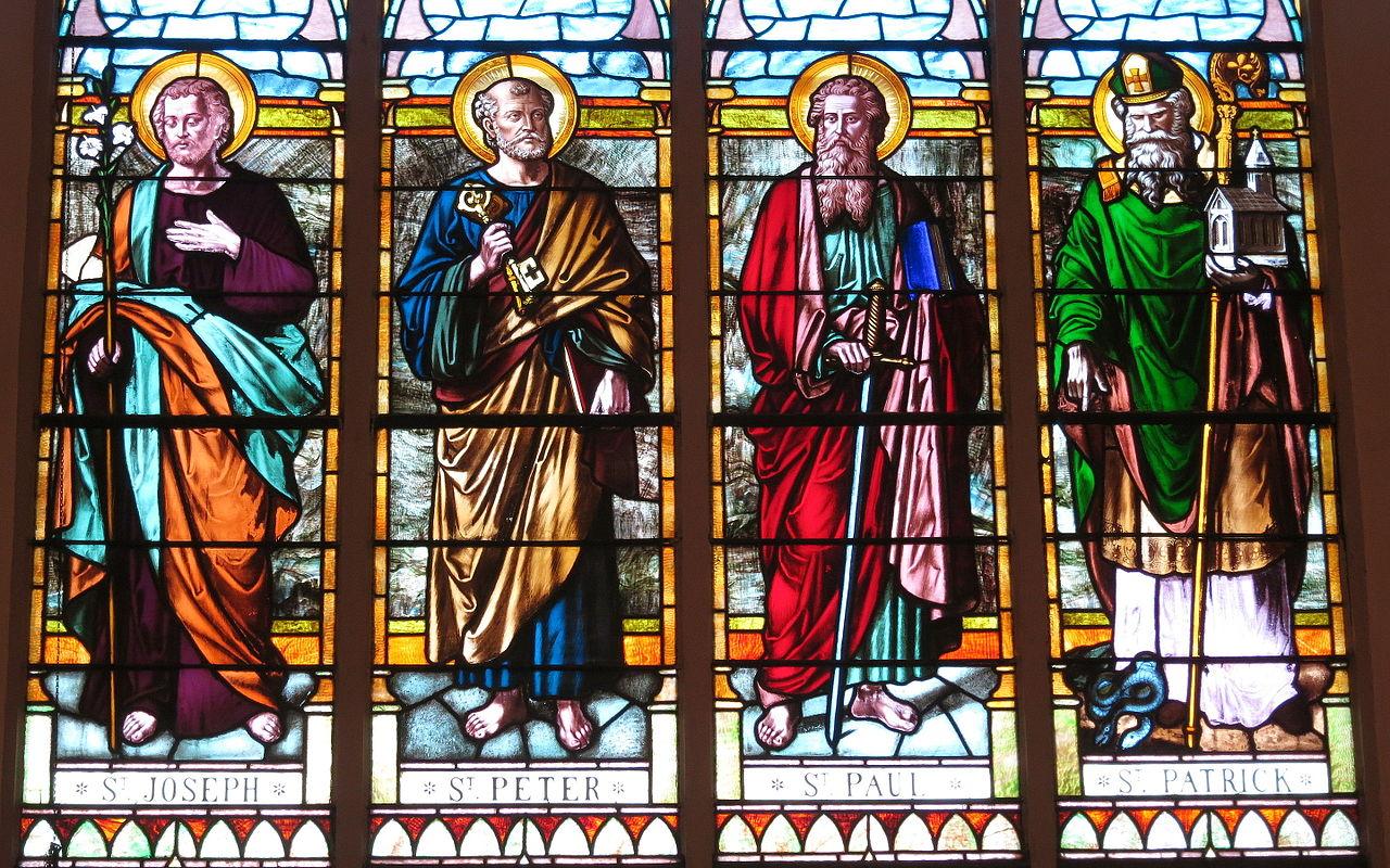 1280x800 Saint Luke Catholic Church (Danville, Ohio) glass, Saints Joseph, Peter, Paul