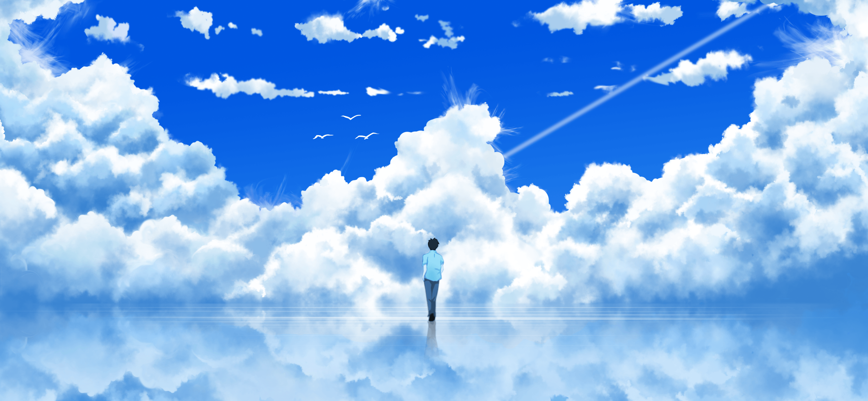 3000x1387 Anime Peaceful Wallpaper