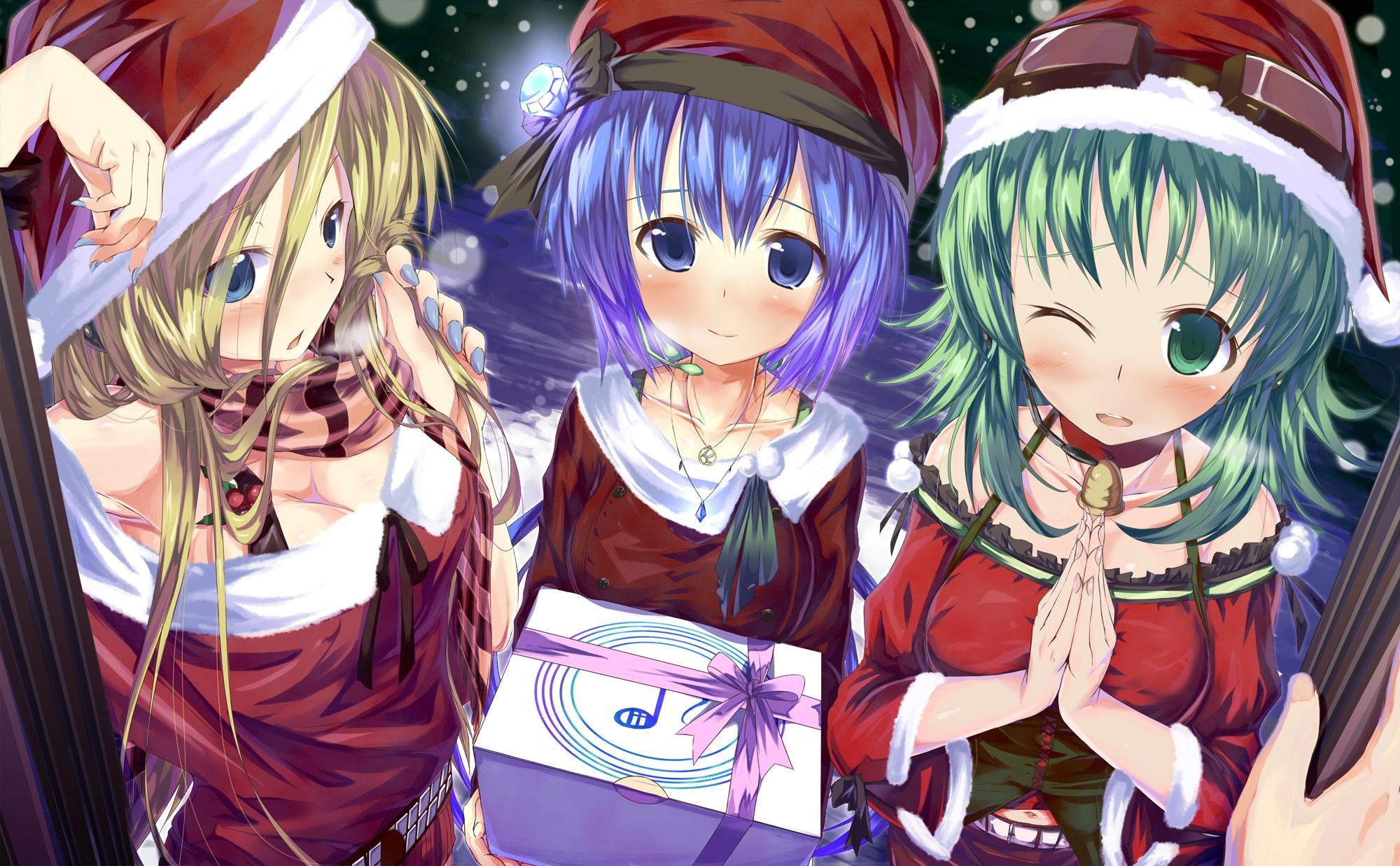 2000x1237 Anime Girl Christmas Wallpaper