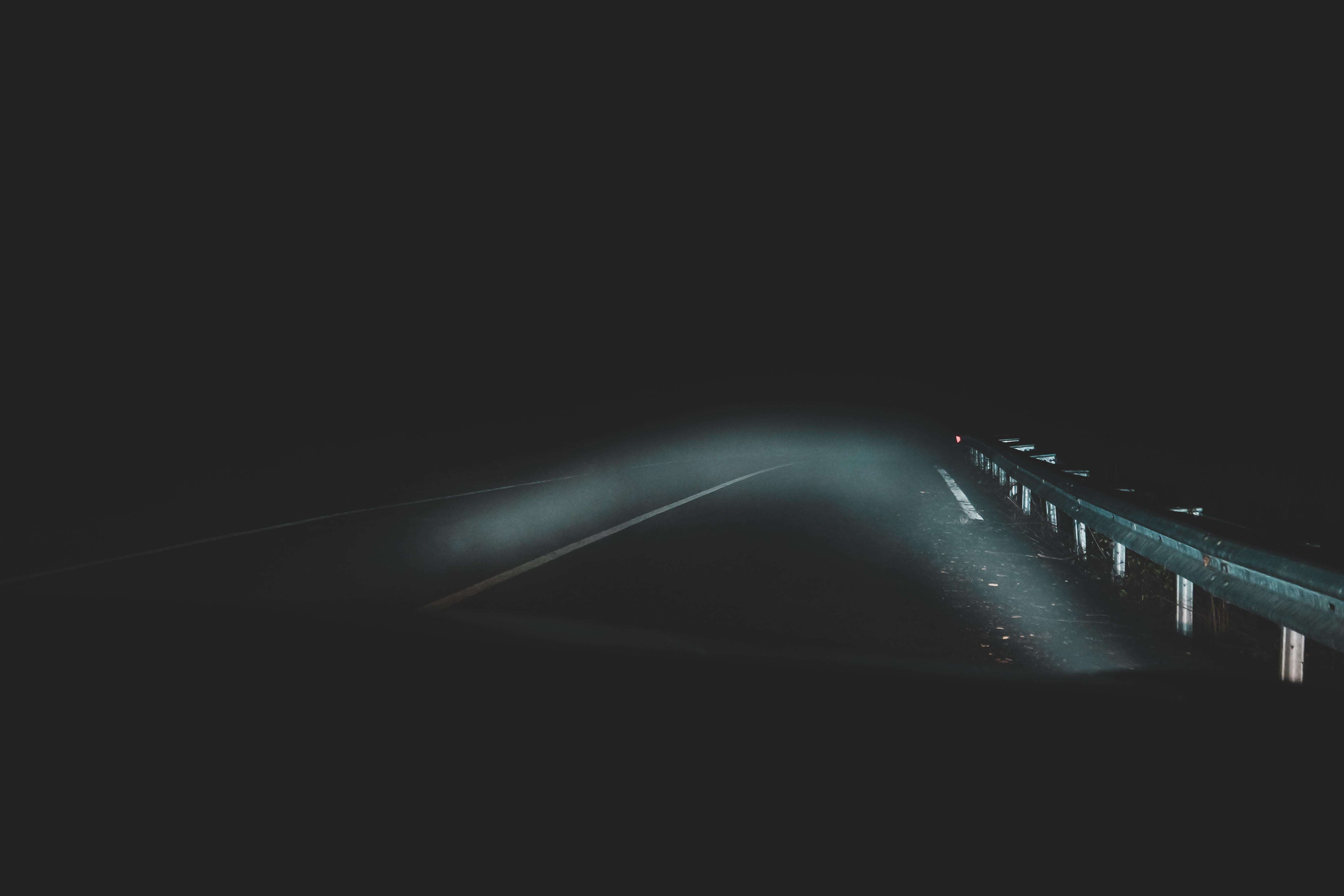 5472x3648 Car Running on Dark Road at Night · Free