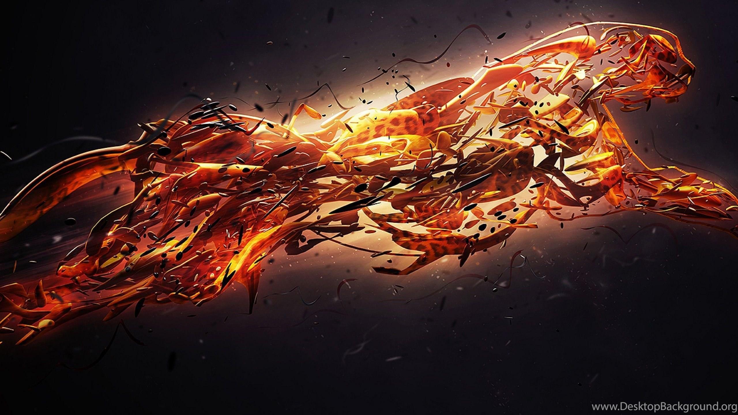 2560x1440 Wallpaper Leopard Runs, Neon Desktop Background