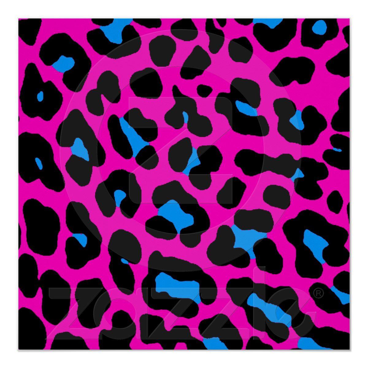 1200x1200 Corey Tiger 80s Retro Leopard Pattern Poster. Zazzle.com. Cheetah print wallpaper, Animal print wallpaper, Pink nation wallpaper