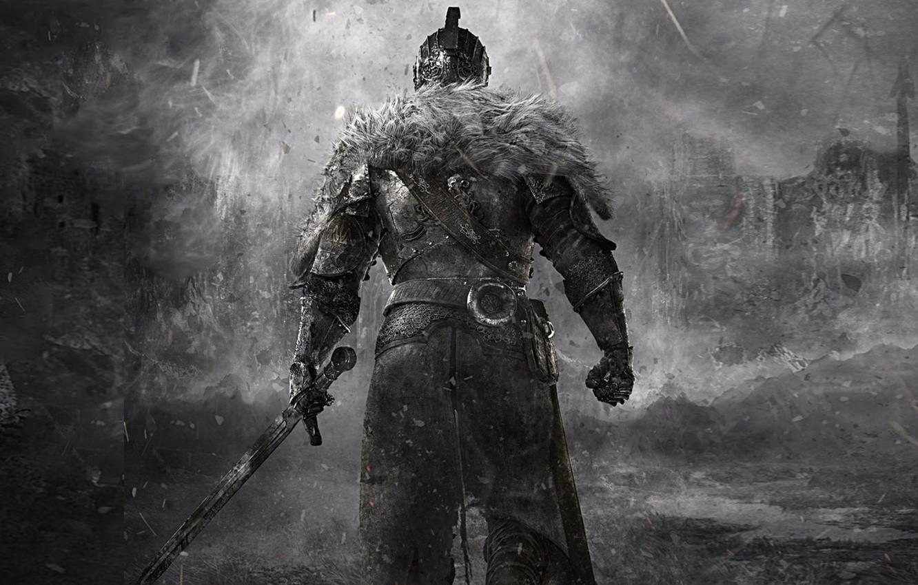 1332x850 Wallpaper warrior, fur, knight, hardcore, Dark Souls, knight, dark souls image for desktop, section игры