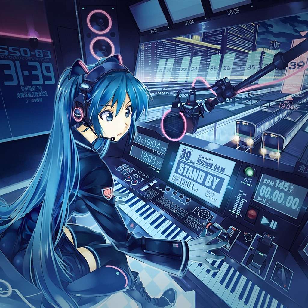 1024x1024 Anime Girl Wallpaper iPad
