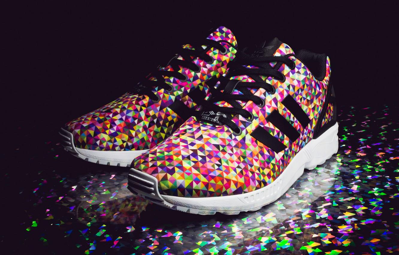 1332x850 Wallpaper Adidas, sneakers, Adidas, Multi Color, ZX Flux, Prisms image for desktop, section стиль