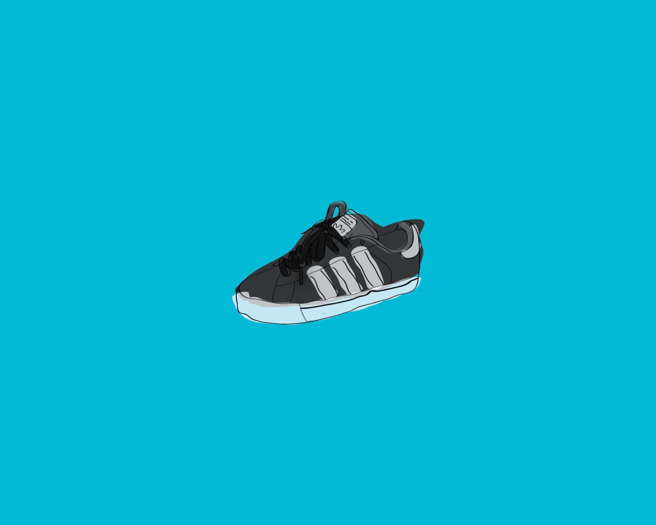 1280x1024 Unpaired Black Adidas Low Top Sneaker Wallpaper, Anime, Shoes, Minimalism • Wallpaper For You HD Wallpaper For Desktop & Mobile