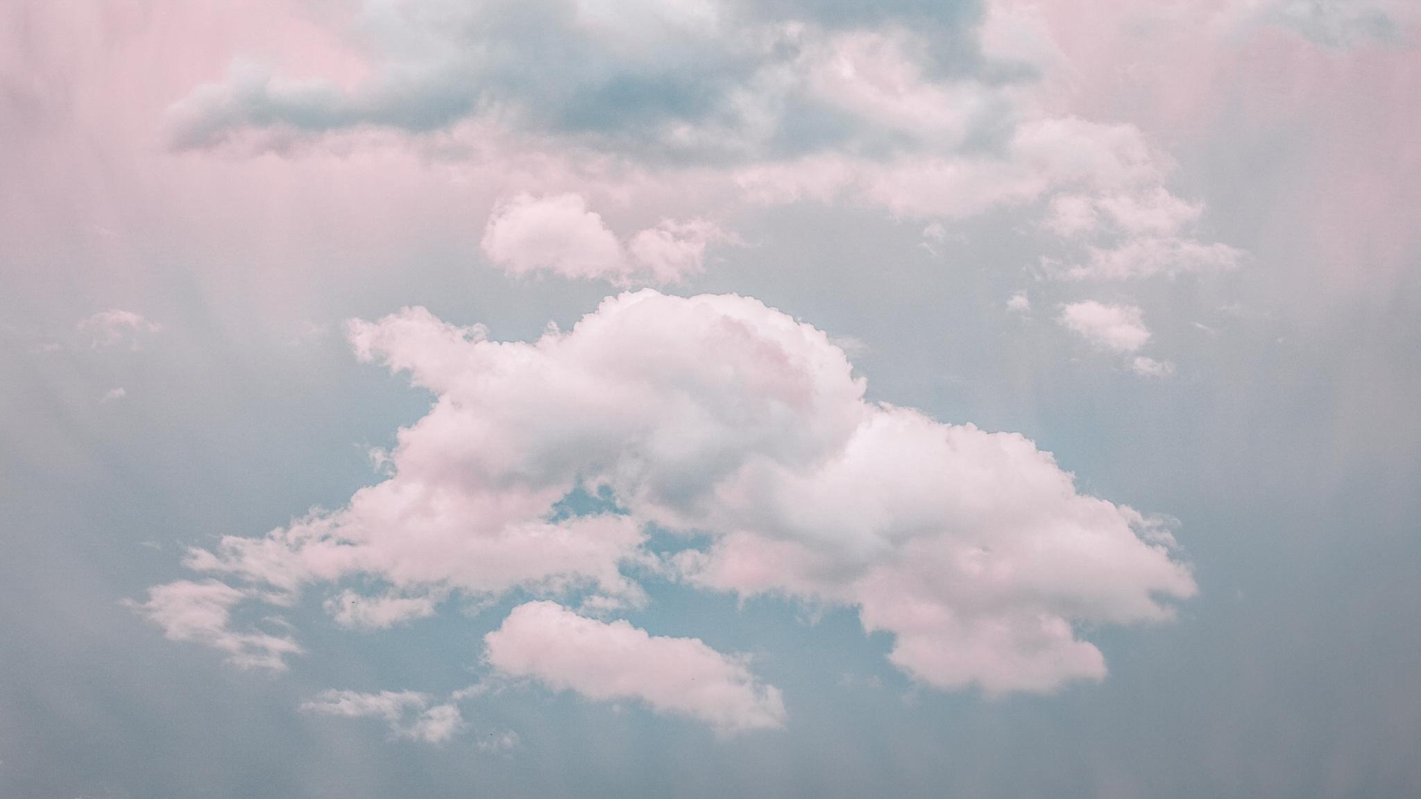 2048x1152 Wallpaper Clouds, Sky, Porous, Pastel, Light Wallpaper 4k