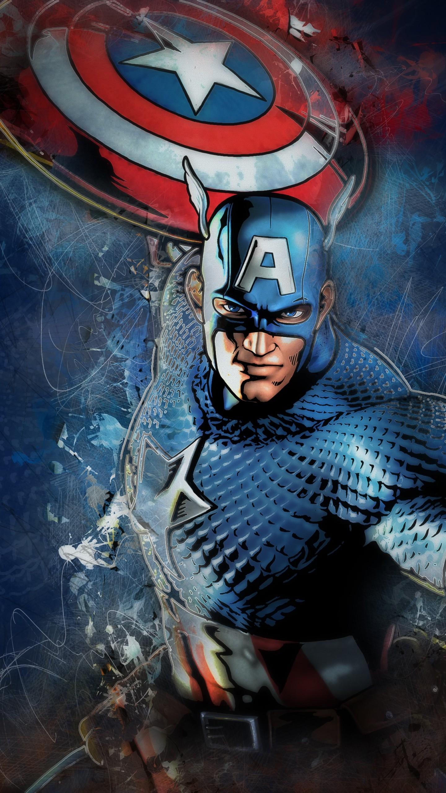 1440x2560 Wallpaper Captain America, Marvel Comics, 4K, Art