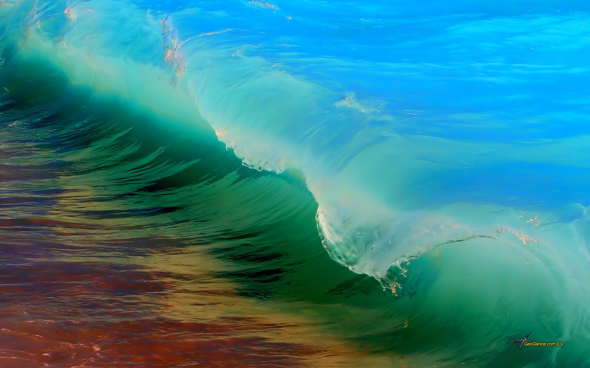 1920x1200 rainbow beach waves Desktop Wallpaperk HD