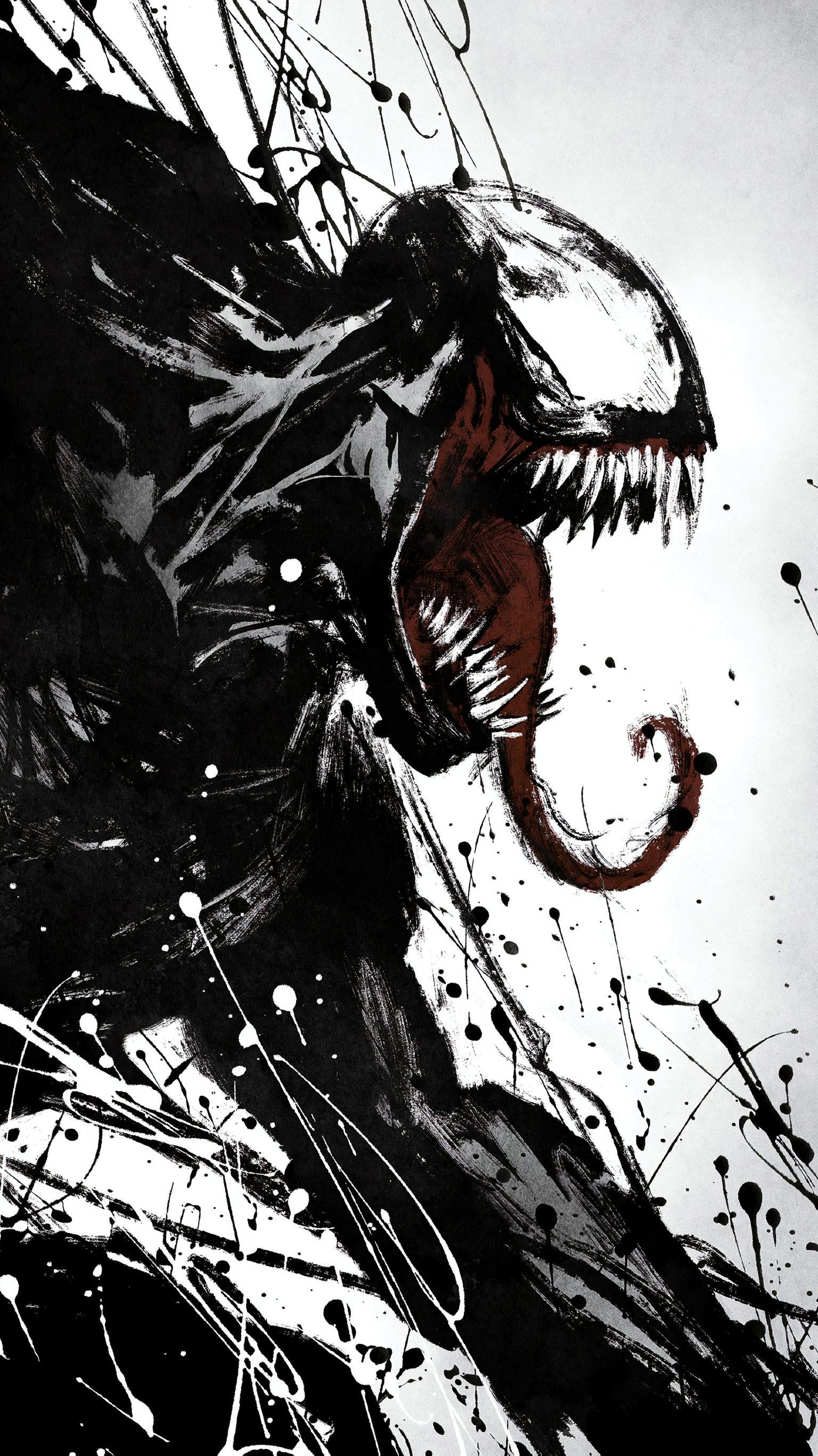 Black and White Venom Wallpapers Top Free Black and White Venom Backgrounds WallpaperAccess
