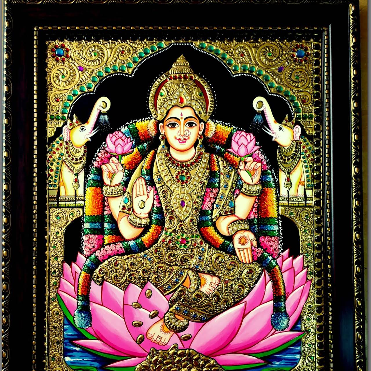 1280x1280 Tanjore Painting Lakshmi