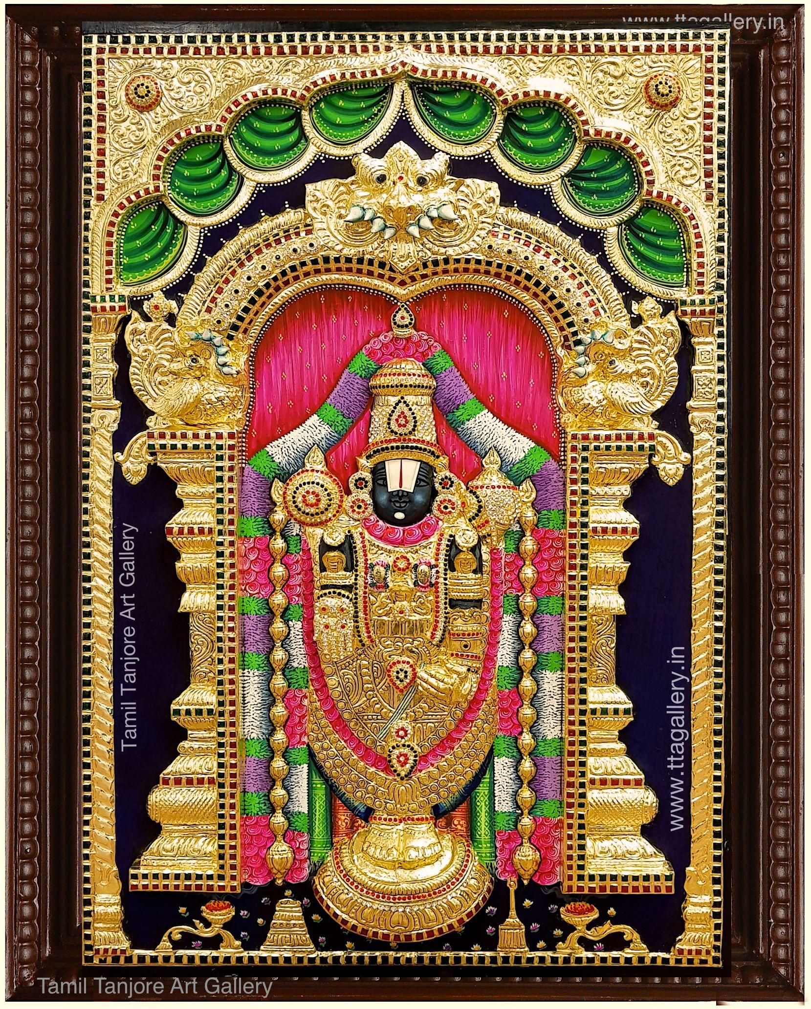 1659x2065 3D Thirupathi Balaji Pink Tanjore Painting. Tanjore painting, Ancient drawings, Indian art paintings
