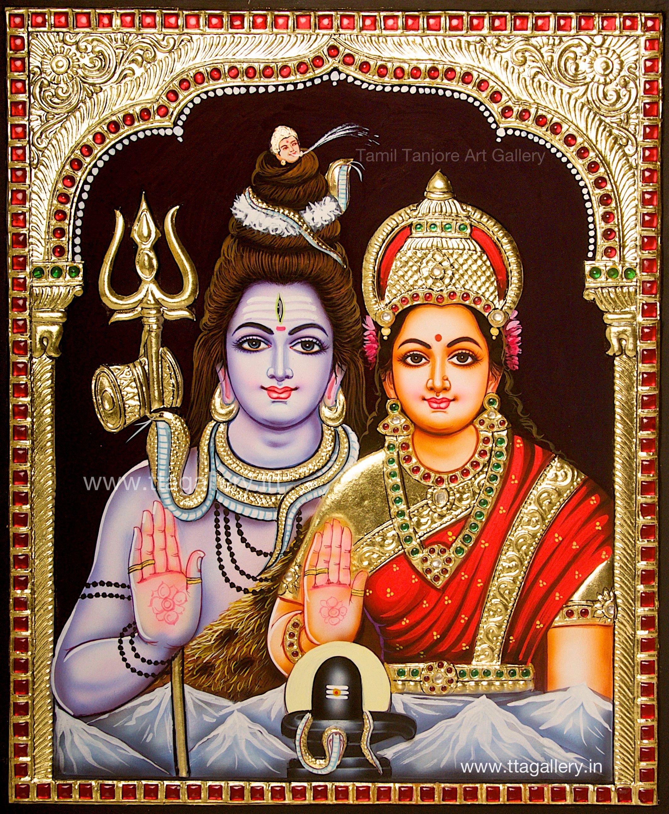 2127x2589 SIVAN PARVATHI Tanjore painting. Tanjore painting, Lord shiva painting, Hindu art