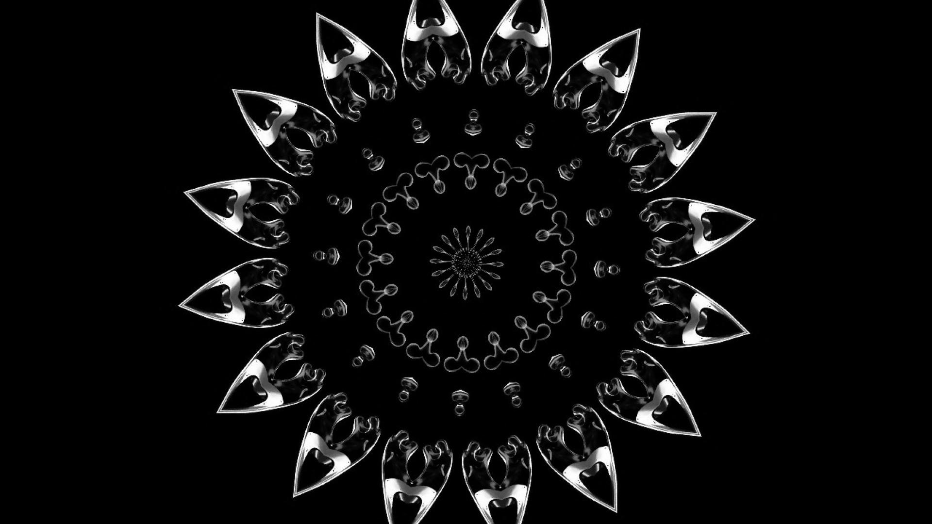 1920x1080 Mandala Flower Chrome desktop PC and Mac wallpaper
