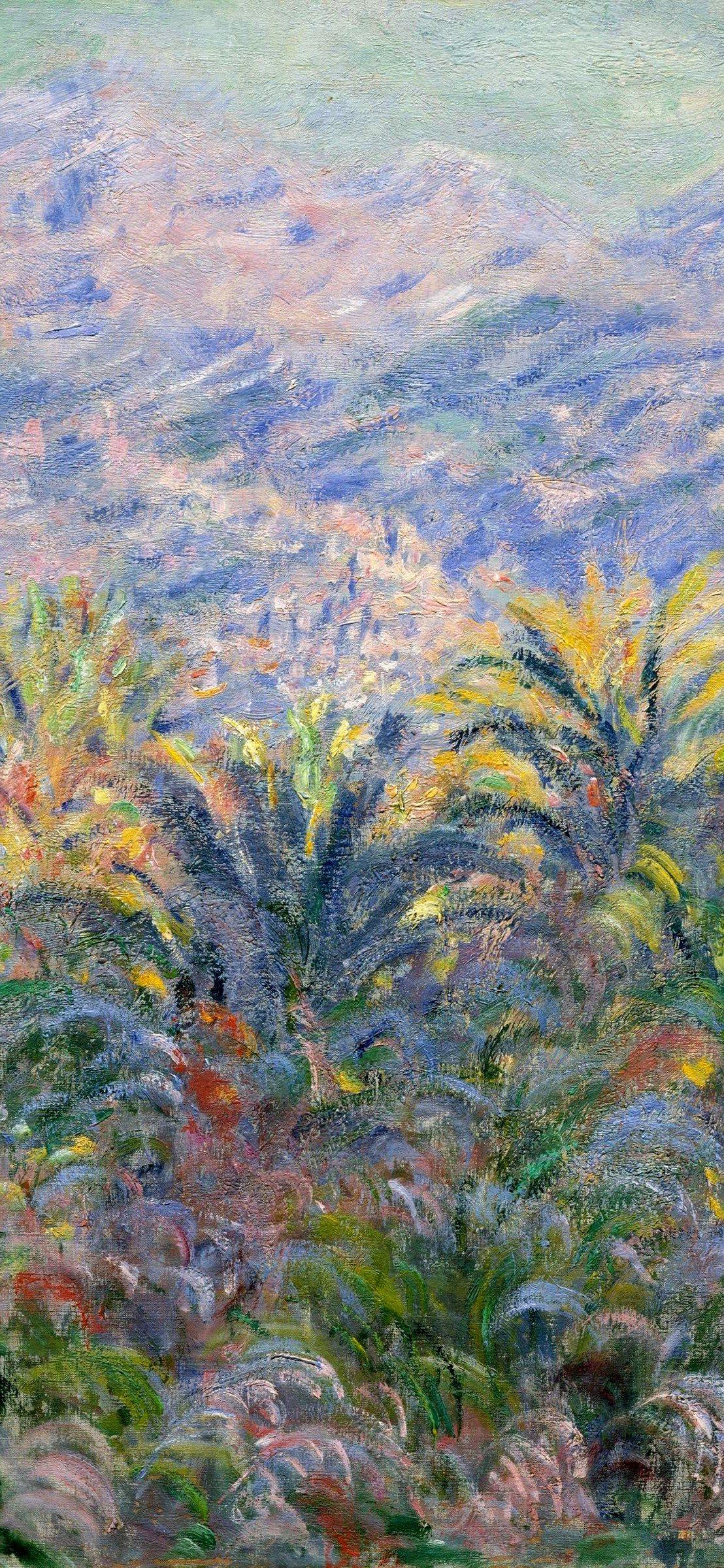 1108x2400 iPhone X Wallpaper Claude monet palm trees at bordighera impressionism oil canvas HD. Monet wallpaper, Claude monet, Impressionism