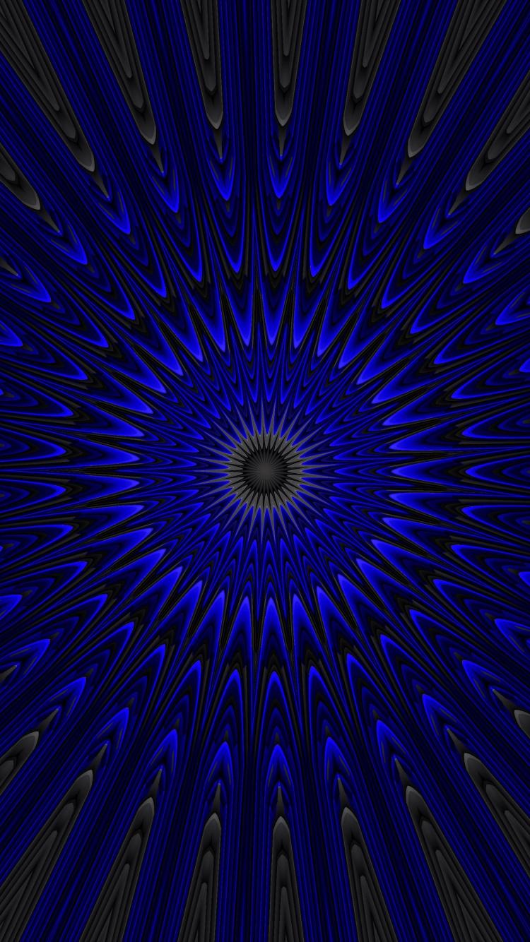 750x1334 Download Blue circles, fractal, mandala, art wallpaper, 750x iphone iPhone 8