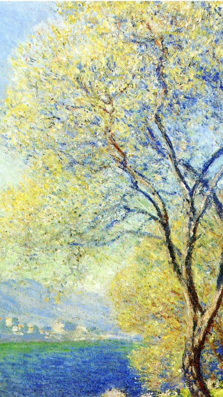 750x1334 Painting Claude Monet Spring Wallpaper And Image Seen From The Salis Gardens 01 HD Wallpaper