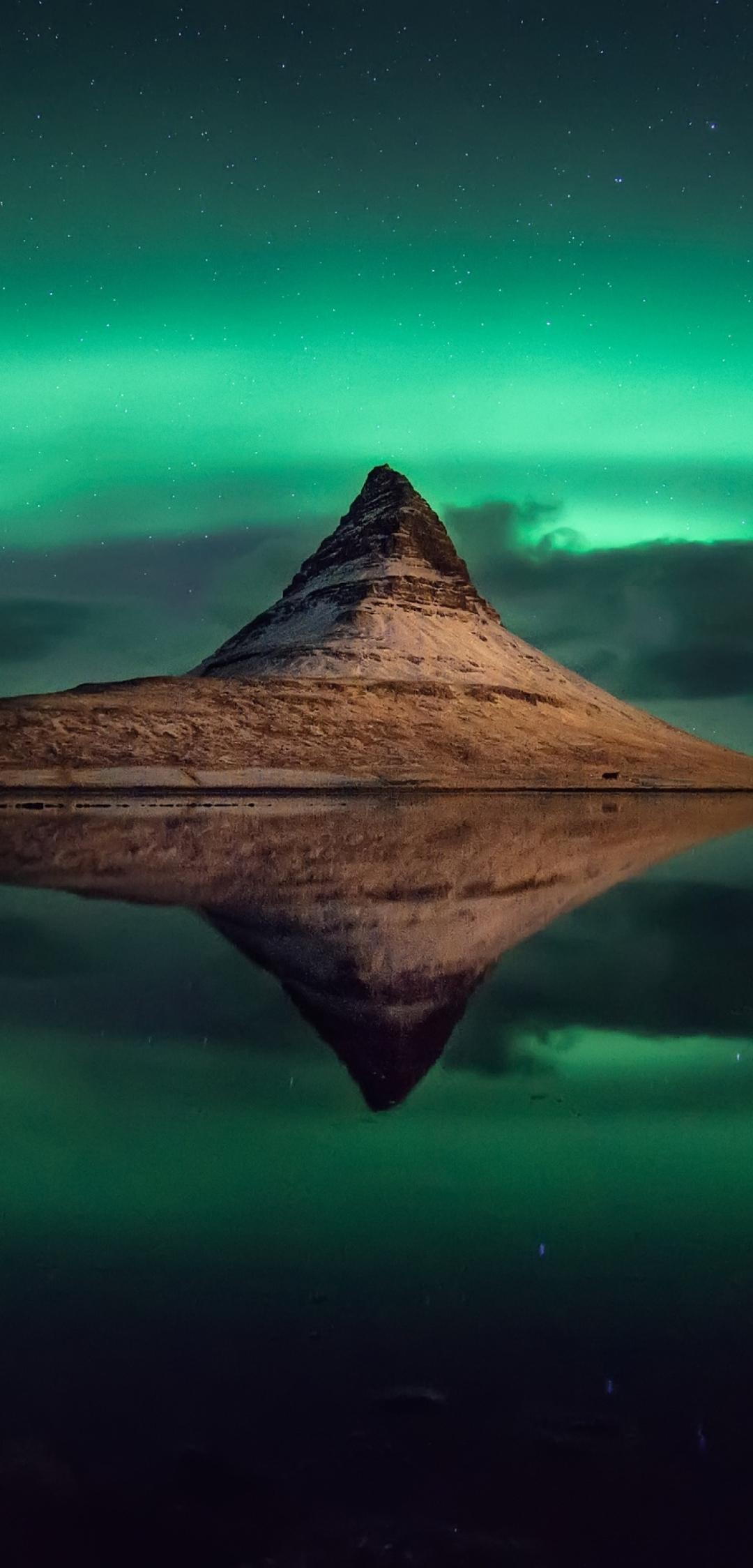 1080x2248 Aurora Borealis Kirkjufell Iceland 1080x2248 Resolution Wallpaper, HD Nature 4K Wallpaper, Image, Photo and Background