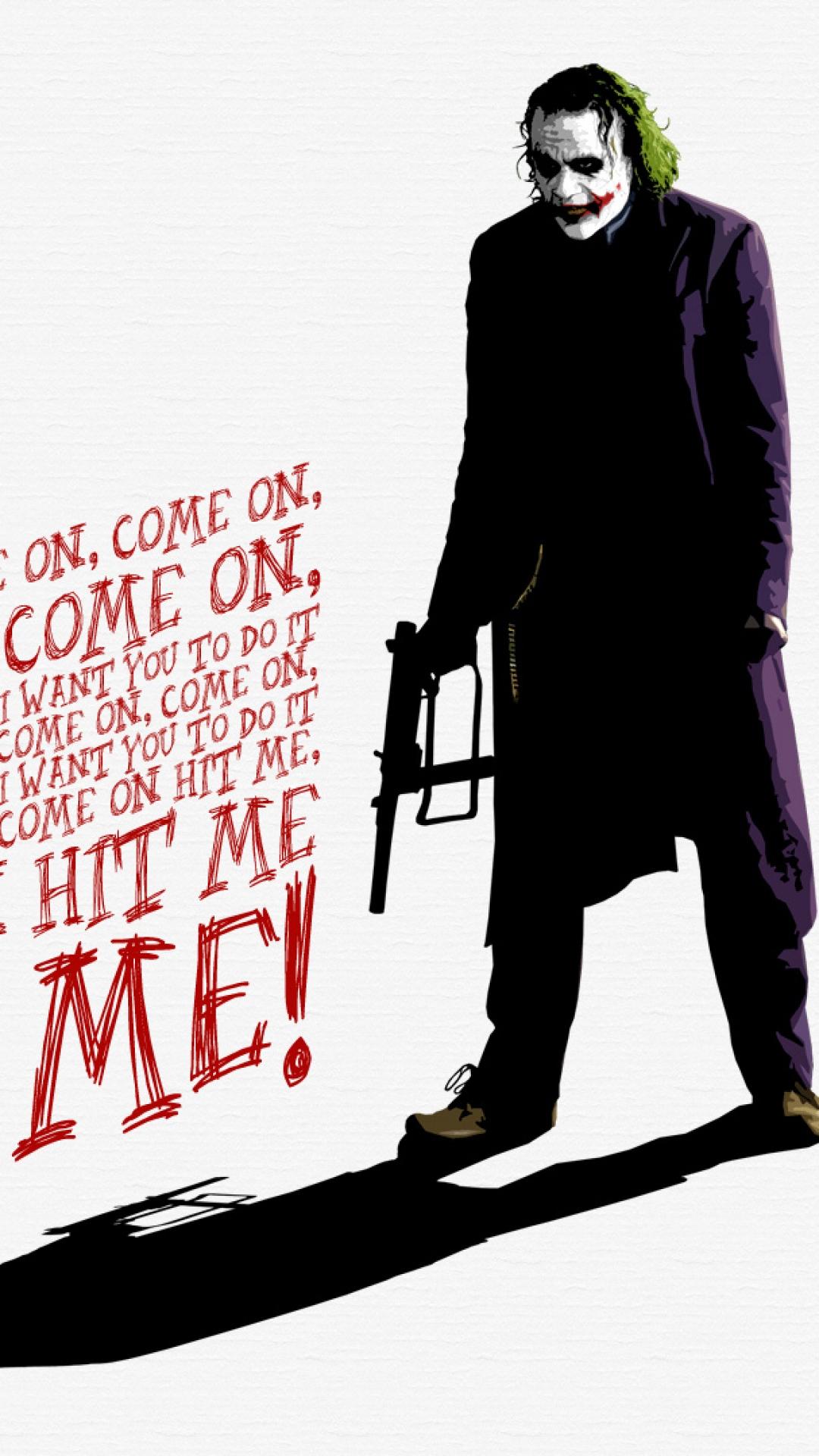 1080x1920 Heath Ledger Joker Black Wallpaper Joker