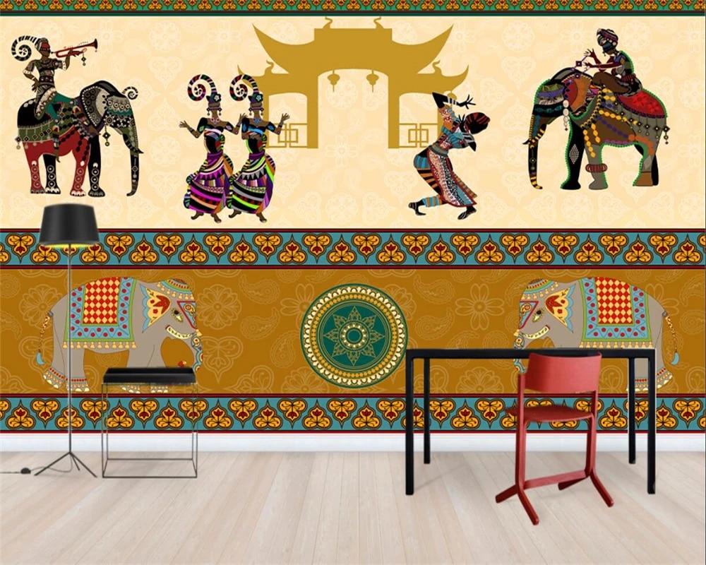 1000x800 Customized Wallpaper 3D Thailand Retro Southeast Asia Restaurant Wallpaper Theme Hotel India Yoga Pavilion Thai Style фотообои. Wallpaper