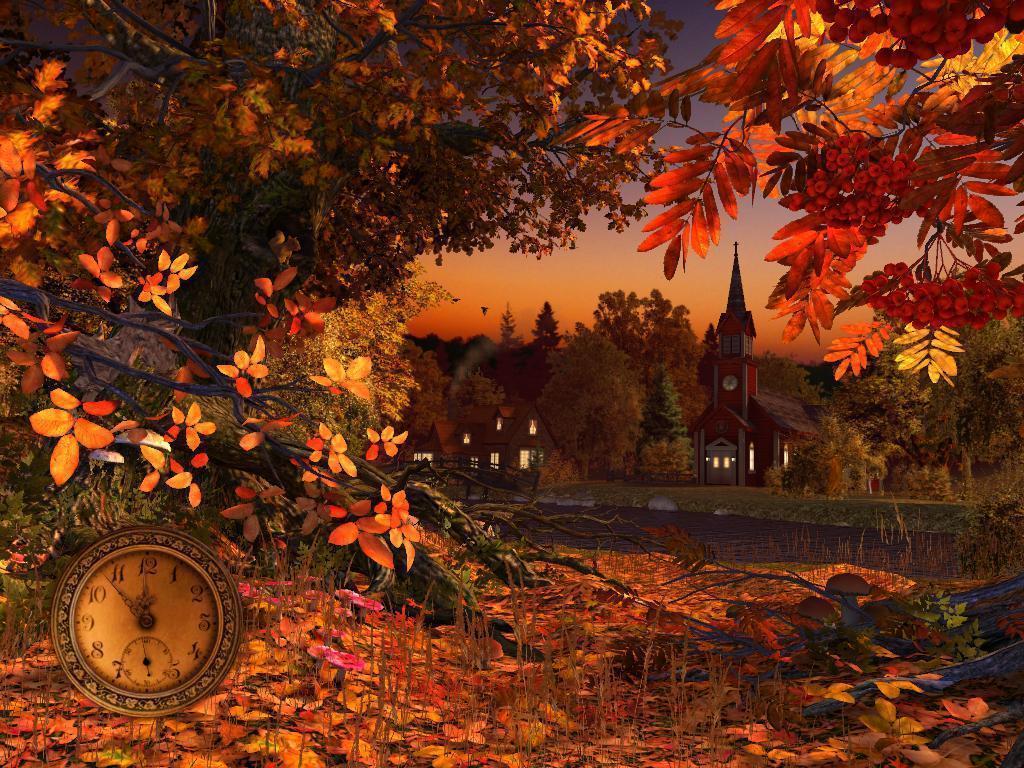 1024x768 3D Fall Wallpaper