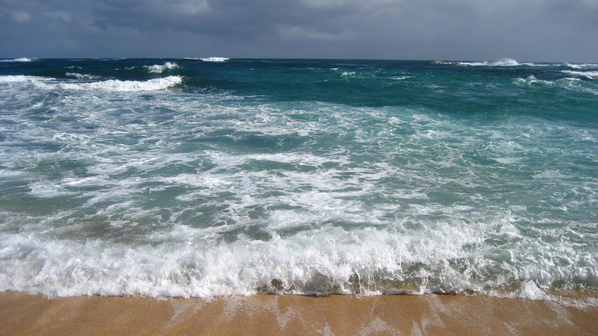 1920x1080 the coastal area surf foam water sea clouds horizon wave shore beach sand HD wallpaper