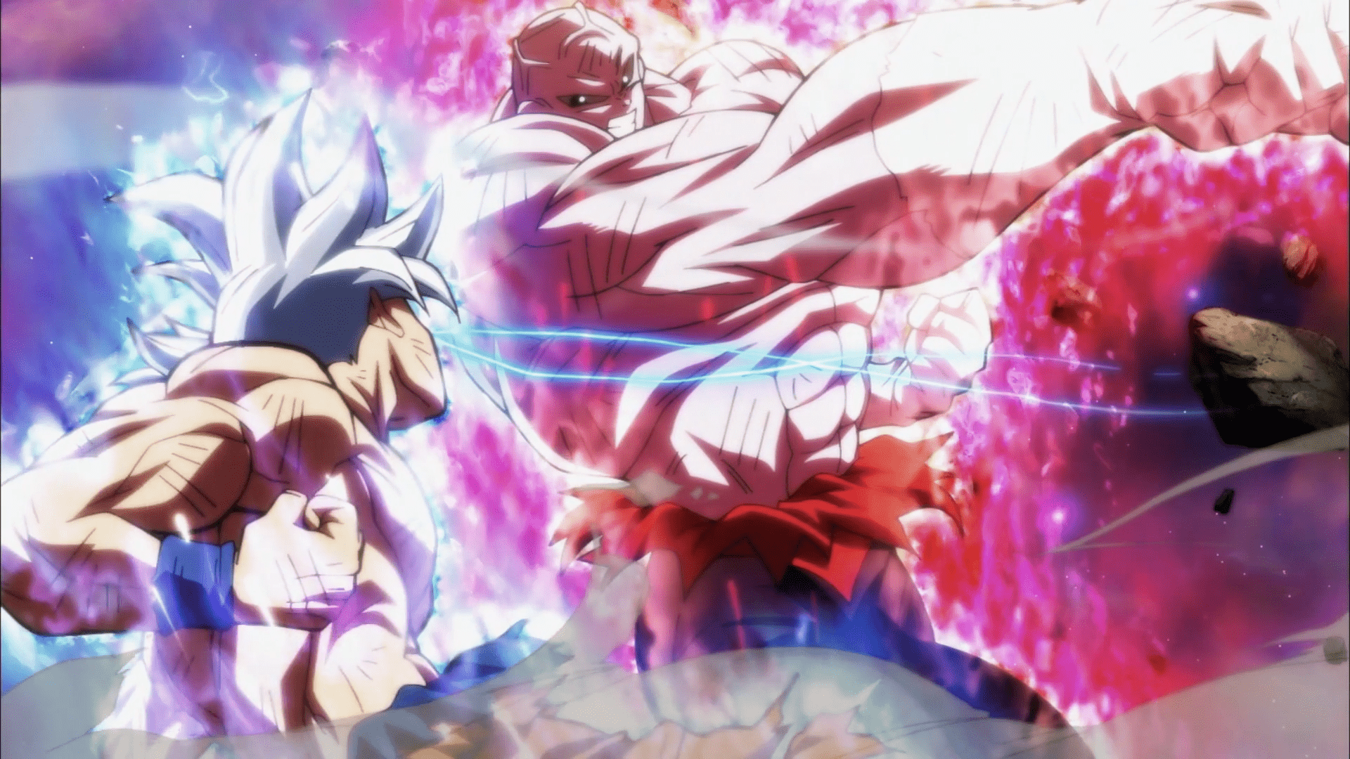 1920x1080 MUI Goku and LSSJ Broly VS SSB Gogeta and LB Jiren