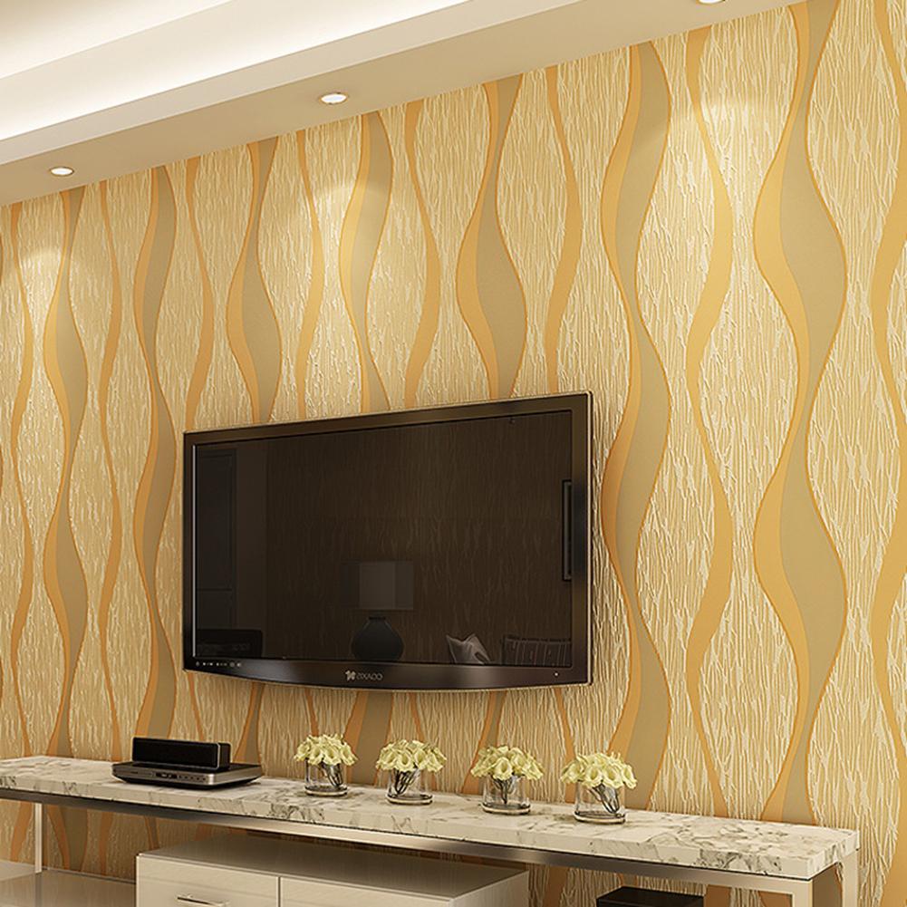 1001x1001 DIY 3D Abstract Wave Stripes Wallpaper Mural Non Woven Wallpaper Wall Sticker Decal For Living Room Bedroom Restaurant TV Sofa Background Wall Covering