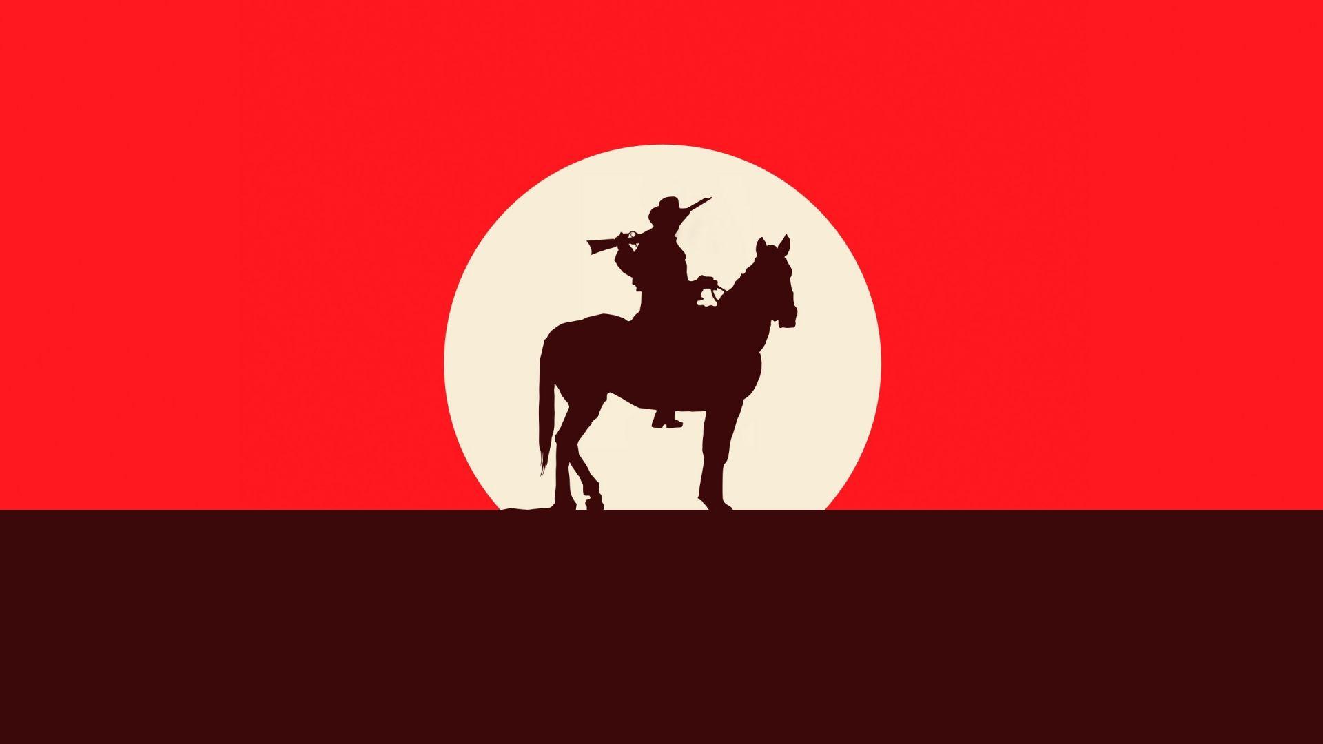1920x1080 Desktop wallpaper red dead redemption sunset, silhouette, 2018 game, cowboy, HD image, picture, background, 7b1220