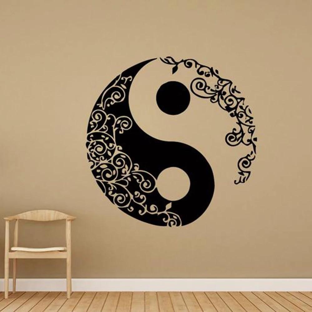 1000x1000 Mandala Wall Decal Yin Yang Yoga Studio Bohemian Vinyl Wall Sticker Boho Home Decor Bedroom Art Wallpaper Self adhesive C414. Wall Stickers