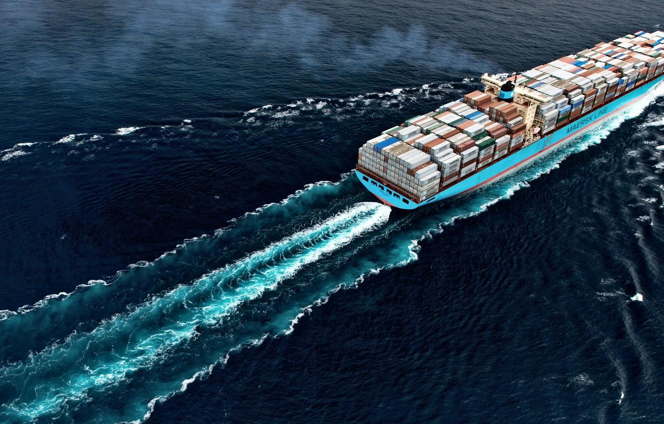 1332x850 Wallpaper The ocean, Sea, The ship, Cargo, A container ship, Susan, Container, Maersk, Maersk Line, Cargo, Container, The Wake, Maersk, Maersk line, Susan Maersk image for desktop, section другая техника