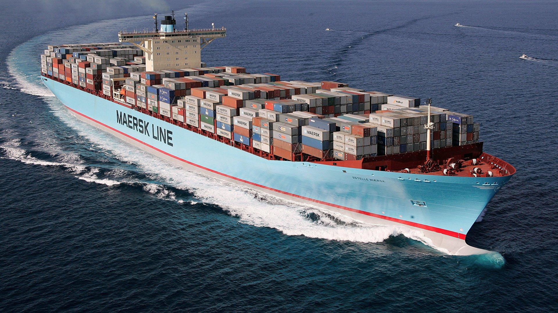 1920x1080 Container Ship Estelle Maersk HD Wallpaper. Background Imagex1080