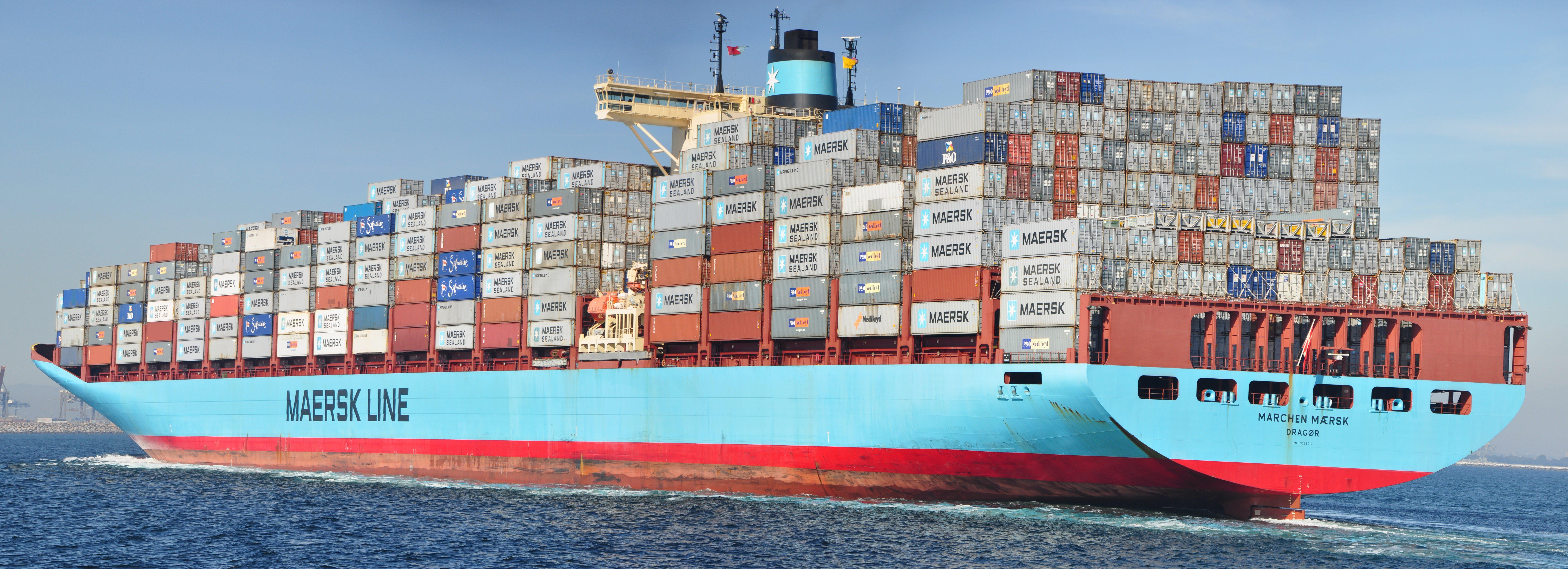 9647x3499 Maersk, Maersk Line, Cargo, Container ship, Dual monitors HD Wallpaper / Desktop and Mobile Image & Photo