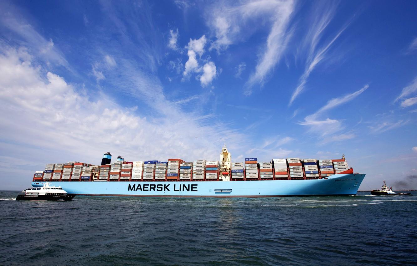 1332x850 Wallpaper The Ship, Cargo, A Container Ship, Tugs, Container, Maersk, Maersk Line, Cargo, Ferry, Maersk, Maersk Line, Mærsk Mc Kinney Møller, Mærsk Mc Kinney Moller, Maersk Mc Kinney Møller Image For Desktop, Section другая техника