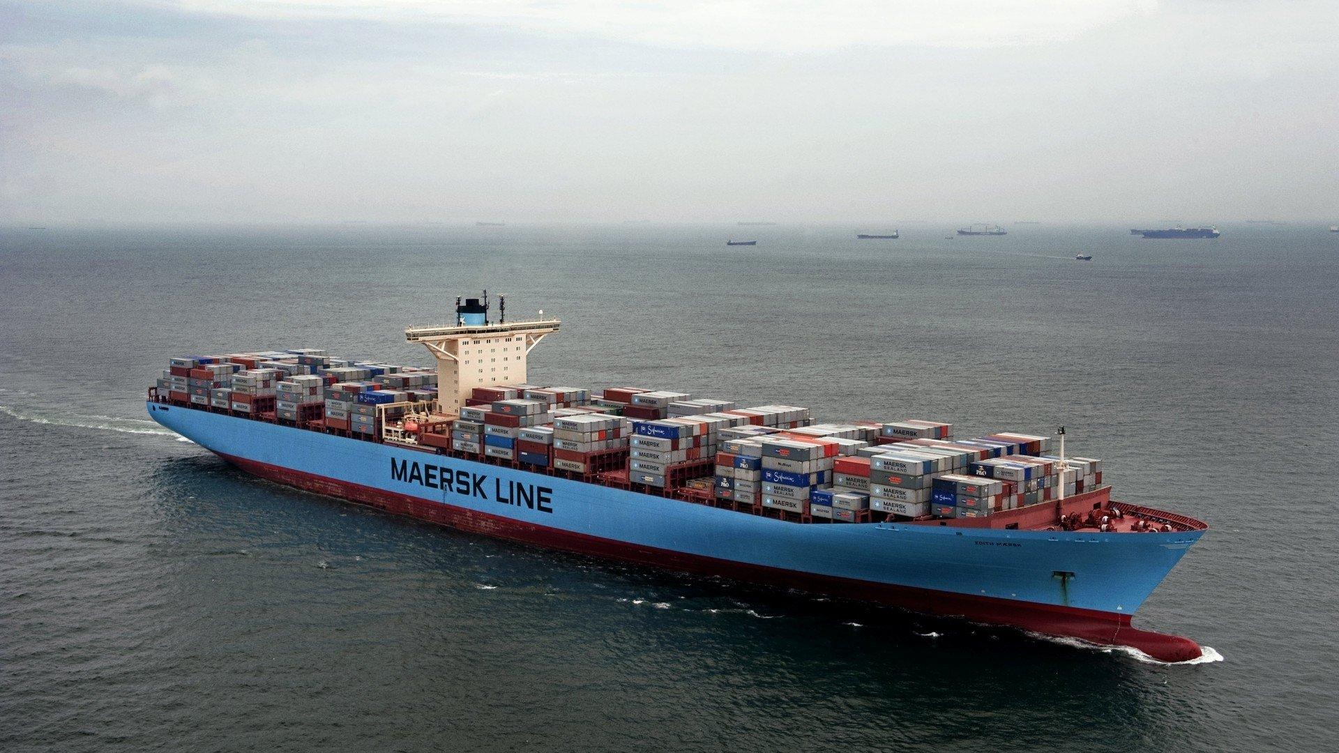 1920x1080 Container Ship Edith Maersk HD Wallpaper. Background Imagex1080